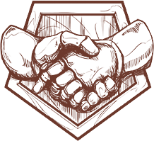 Sketch of a handshake within a shield